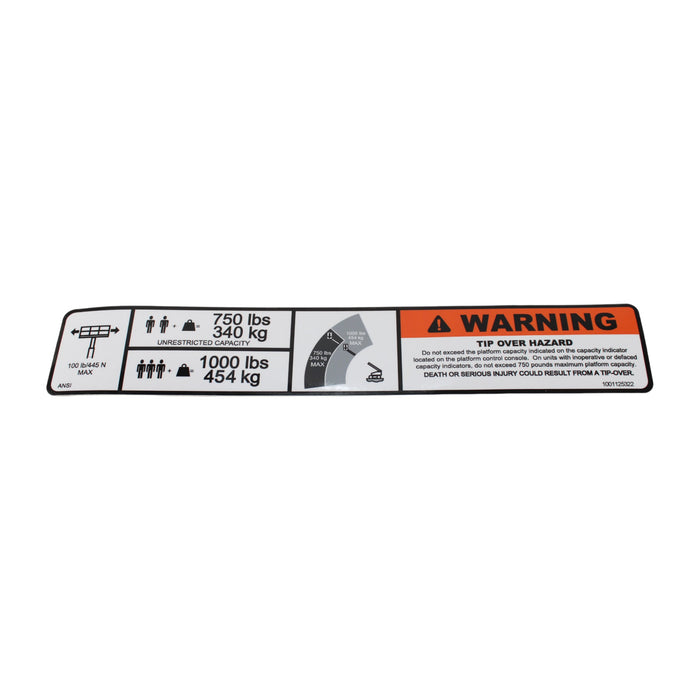 1001125322JL - DECAL, WARNING DUAL CAP.