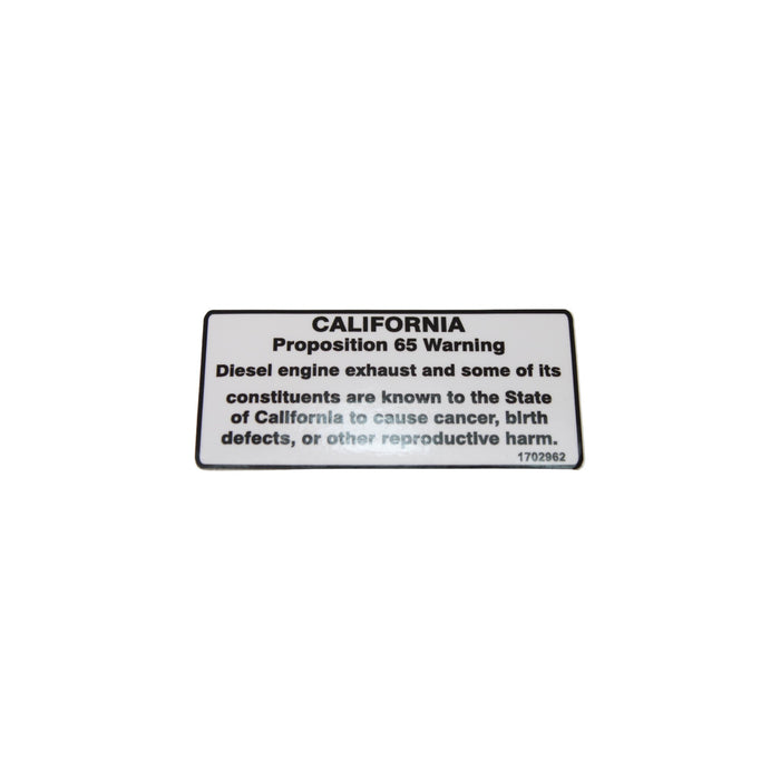 10139369 - DECAL, WARNING PROP 65/DSL