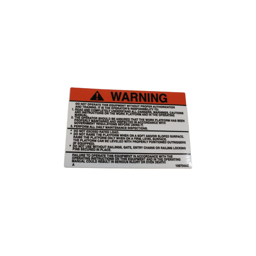 106704 - DECAL, WARNING