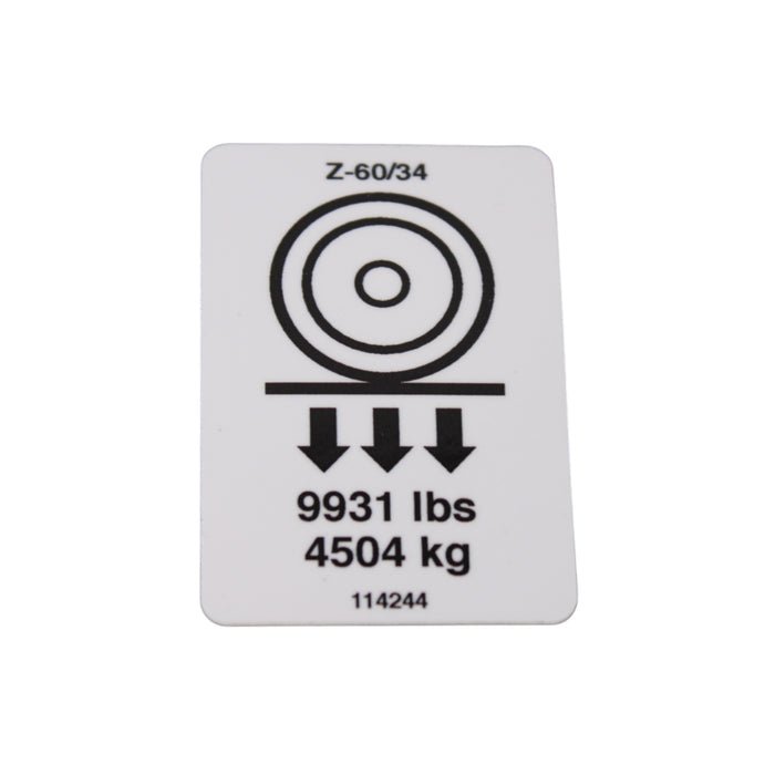 114244GN - DECAL, WHEEL LOAD Z60