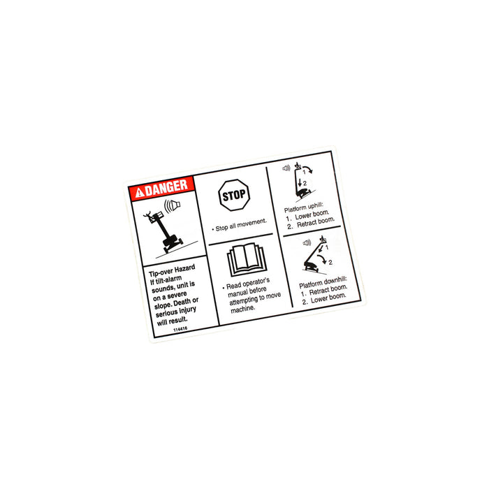 114416AGN - DECAL, DANGER TIPOVER TILT