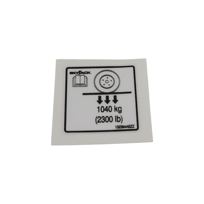 132394-OEM - LABEL, VL, WHEEL LOAD PICT 104