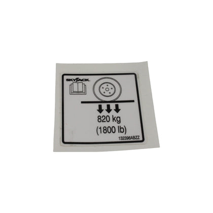 132396-OEM - LABEL, VL, WHEEL LOAD PICTORIA