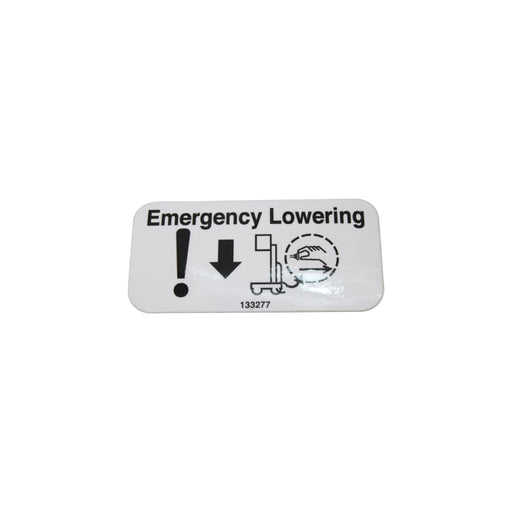 133277 - DECAL, EMERGENCY LOWERING