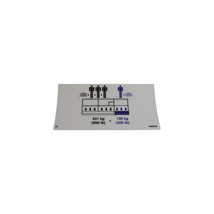 138083-OEM - LABEL, PLATFORM CAPACITY 1250