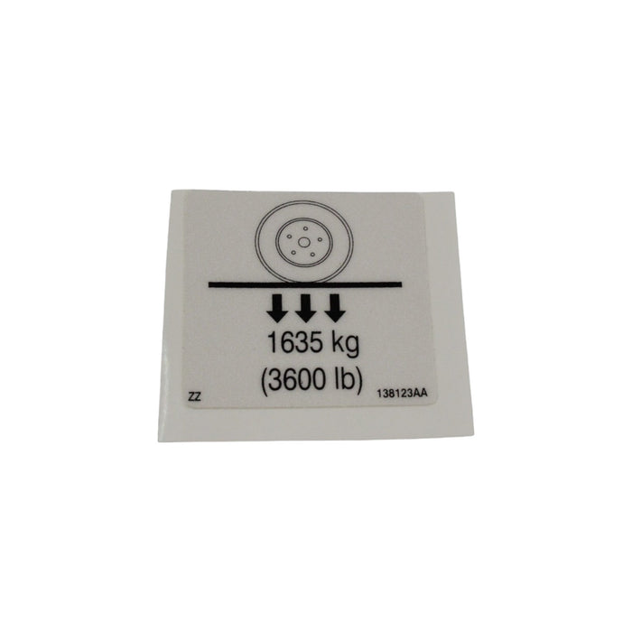 138123-OEM - LABEL, WHEEL LOAD 1635KG/3600L