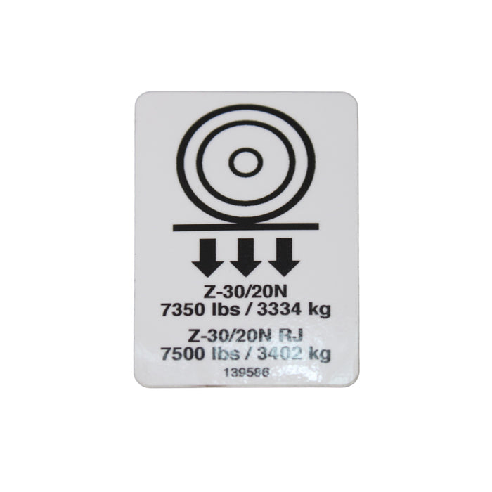 139586GN - DECAL, WHEEL LOAD