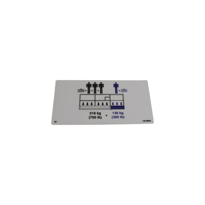 142168-OEM - LABEL, VL, PLATFORM CAPACITY 1