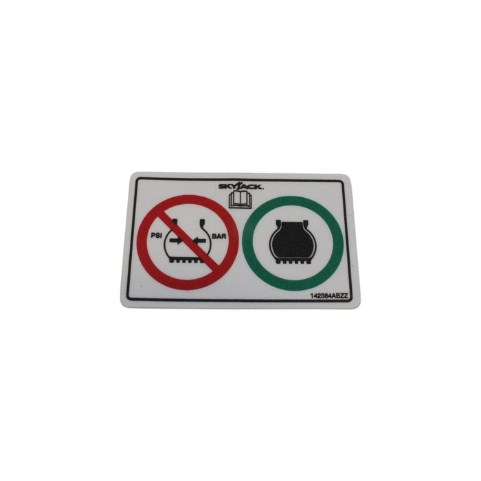 142384-OEM - LABEL, VL, TIRES FOAM FILL ONL