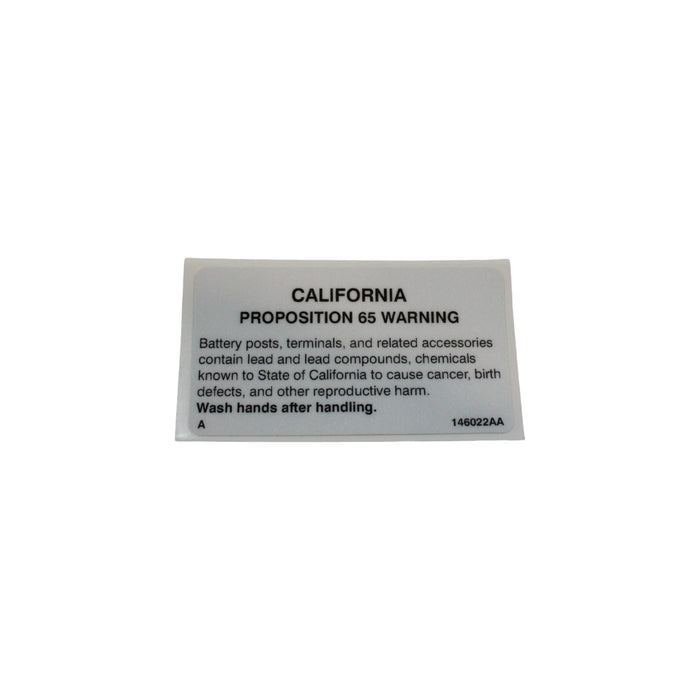 146022-OEM - LABEL, VL, CALIFORNIA PROP. 65