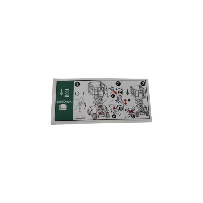 160059-OEM - LABEL, VL, EMERGENCY LOWERING