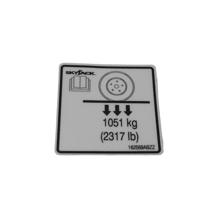 162569-OEM - LABEL, VL, WHEEL LOAD 2317 LB