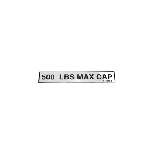 1702688 - DECAL, 500 LB CAPACITY