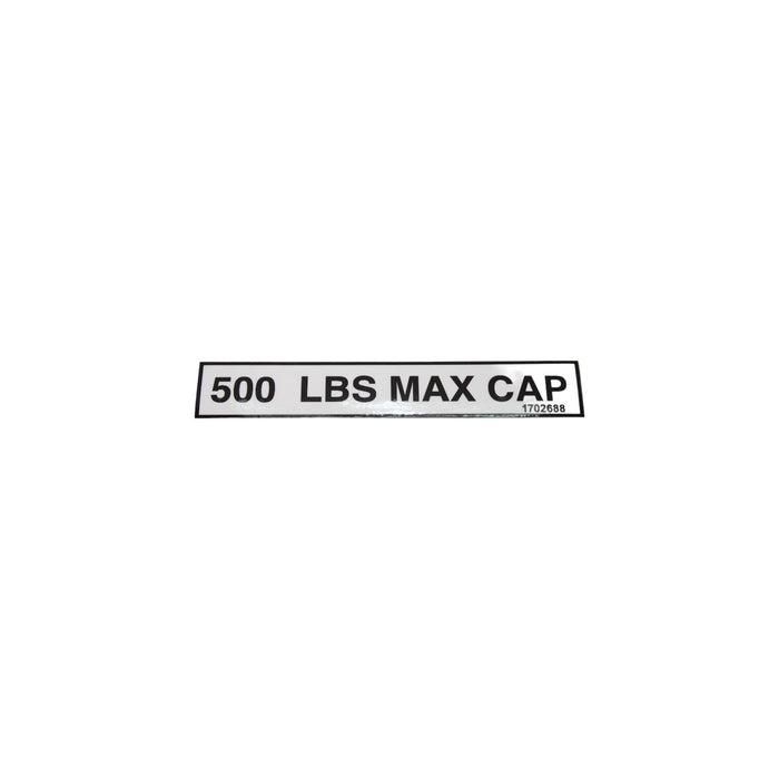 1702688 - DECAL, 500 LB CAPACITY