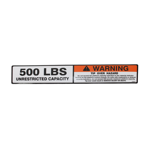 1702786 - DECAL, 500 LB. CAP