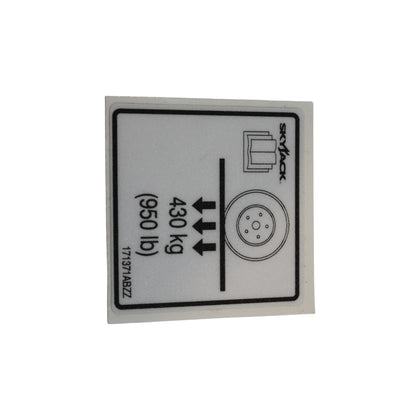 171371-OEM - LBL, VL, WHEEL LOAD 430 KG/950