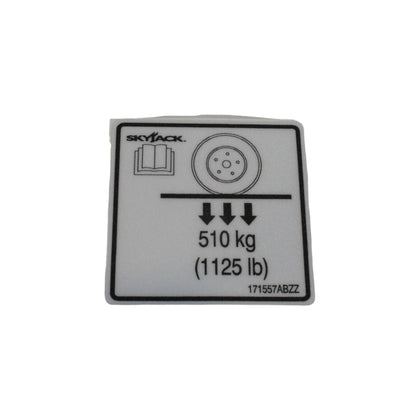 171557-OEM - LABEL, VL, WHEEL LOAD 510 KG/1