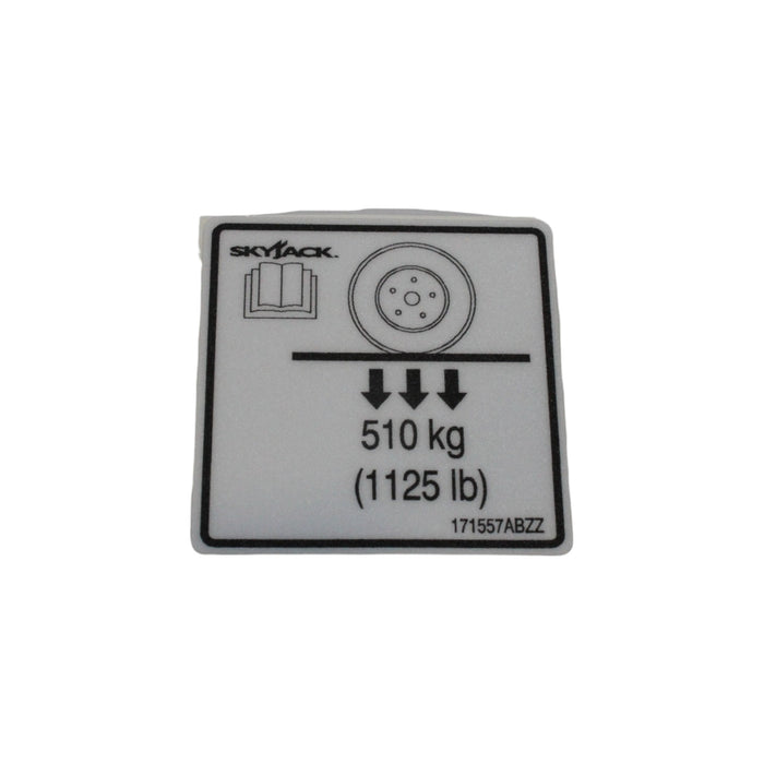 171557-OEM - LABEL, VL, WHEEL LOAD 510 KG/1