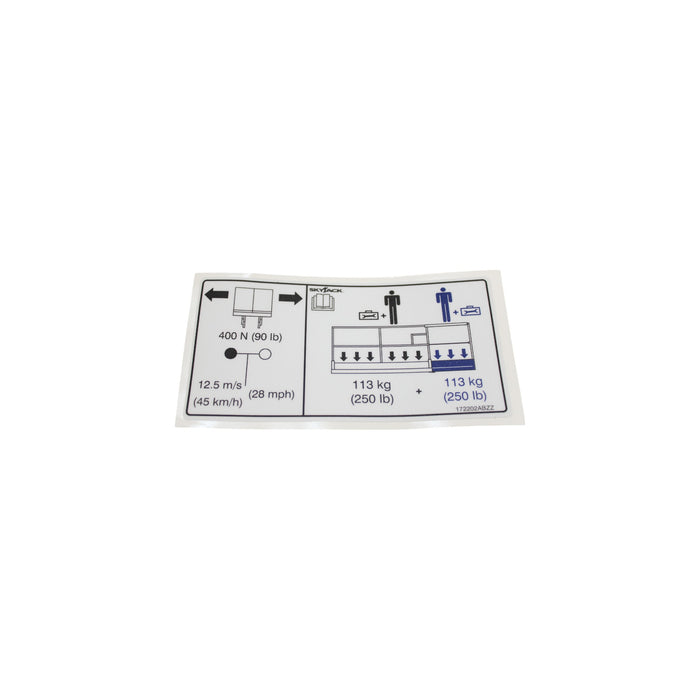 172202-OEM - LABEL, VL, CAPACITY 2P 500LB (