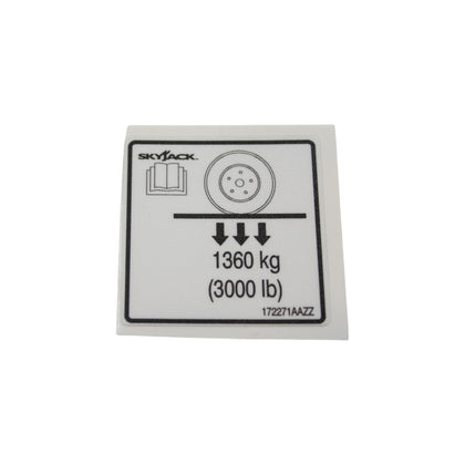 172271-OEM - LABEL, VL, WHEEL LOAD PICTORIA