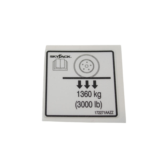 172271-OEM - LABEL, VL, WHEEL LOAD PICTORIA