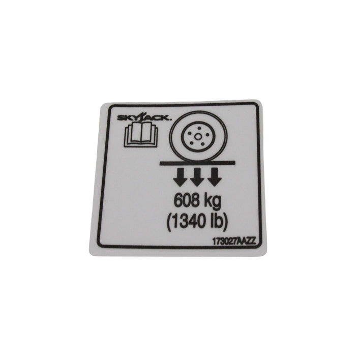173027-OEM - LBL, VL, WHEEL LOAD - 608KG/13