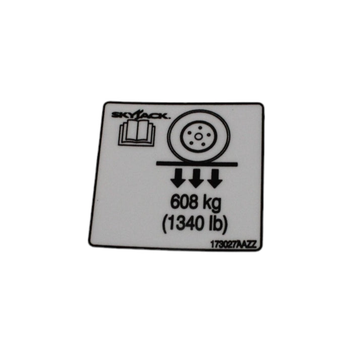 173027-OEM - LBL, VL, WHEEL LOAD - 608KG/13