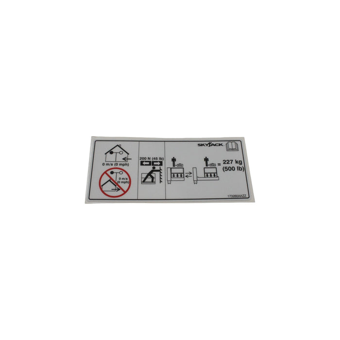 173260-OEM - LBL, VL, CAPACITY 227 KG (500
