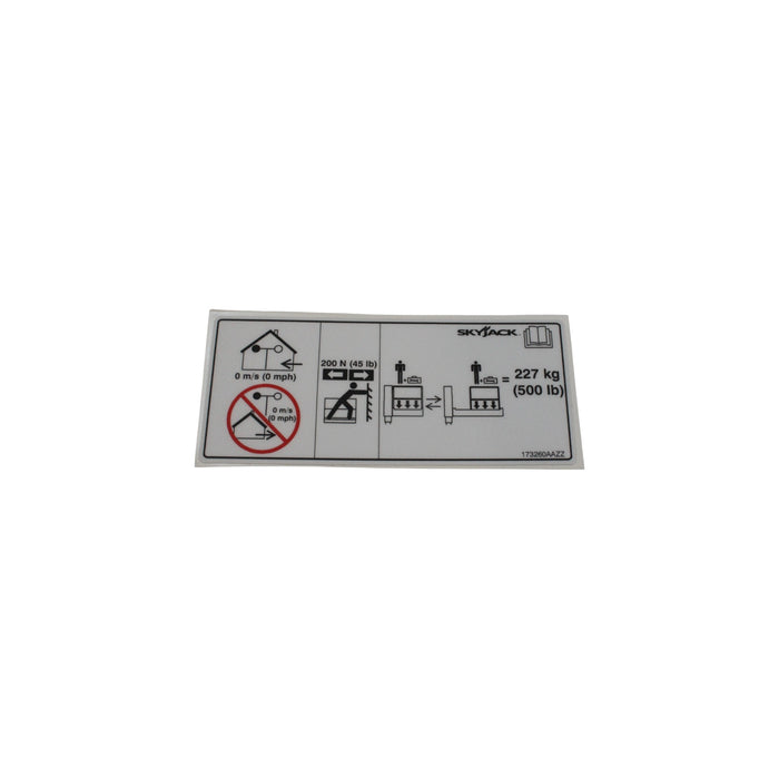 173260-OEM - LBL, VL, CAPACITY 227 KG (500