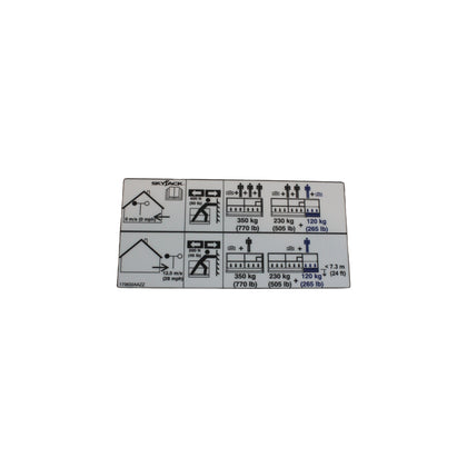 173632-OEM - LBL, VL, CAPACITY 350KG/770LB