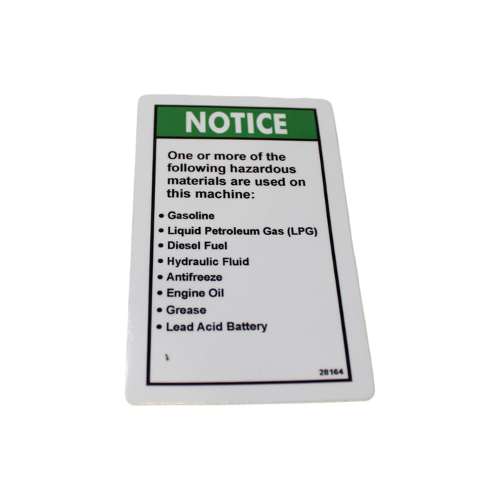 1DC41501 - DECAL, WARNING HAZARDOUS MAT