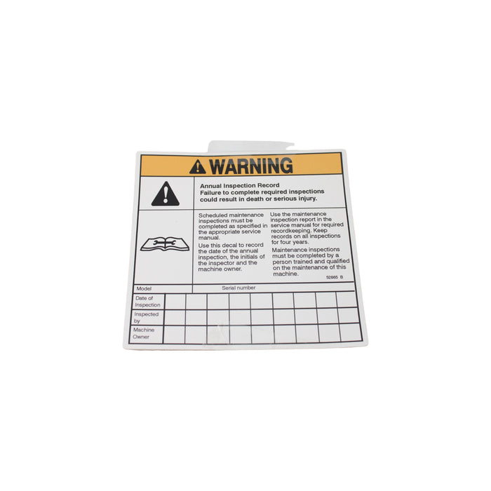 1DC51903 - DECAL, WARN ANNUAL INSPECTION