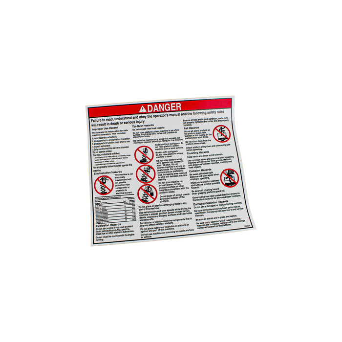 1DC55530 - DECAL, DANGER GENERAL SAFETY