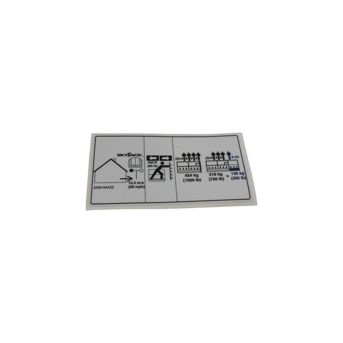 223610-OEM - SJ6832RT CAPACITY DECAL