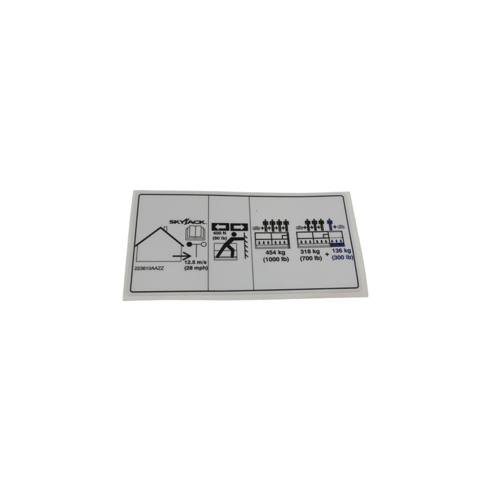 223610-OEM - SJ6832RT CAPACITY DECAL
