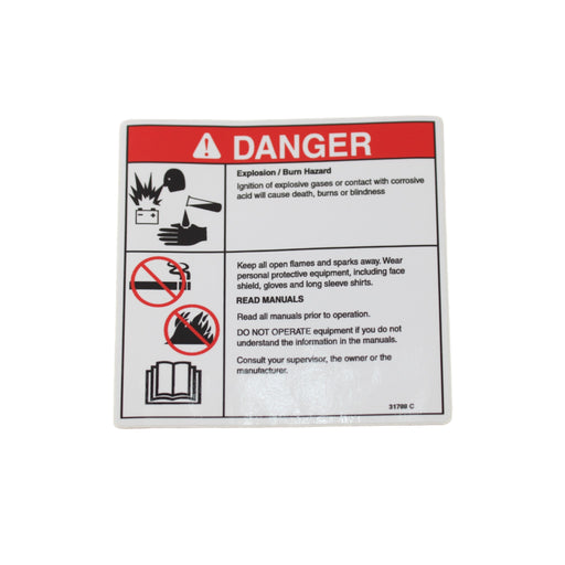 31788GN - DECAL, DANGER BATTERY SAFETY