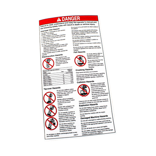 43091GN - DECAL, GENERAL SAFETY DECAL