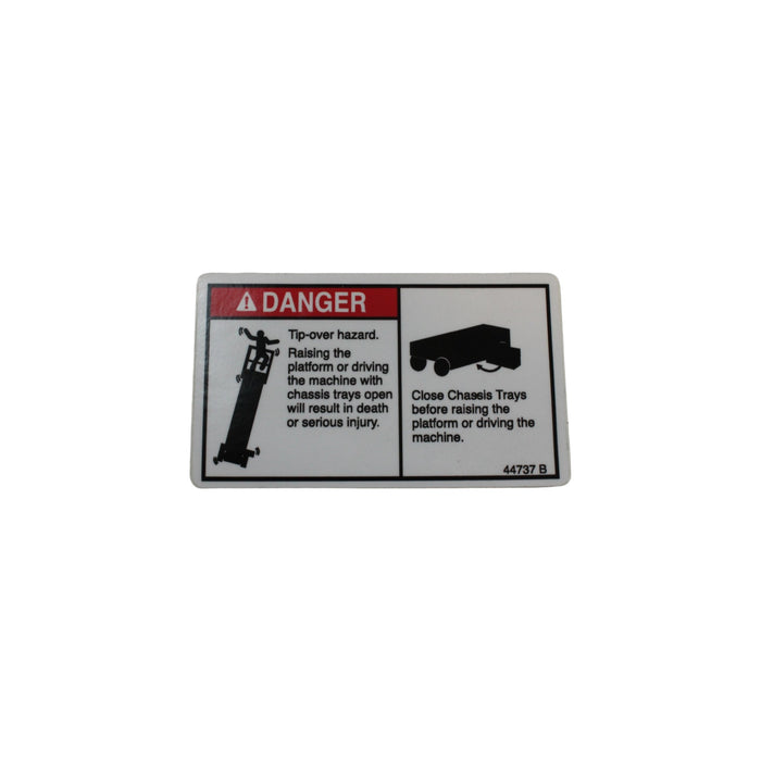 44737 - DECAL, DANGER TIP OVER TRAYS