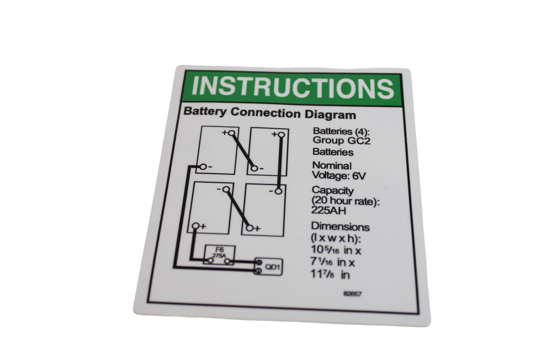 82657GN - DECAL, NOTICE BATTERYYIV CONNECT