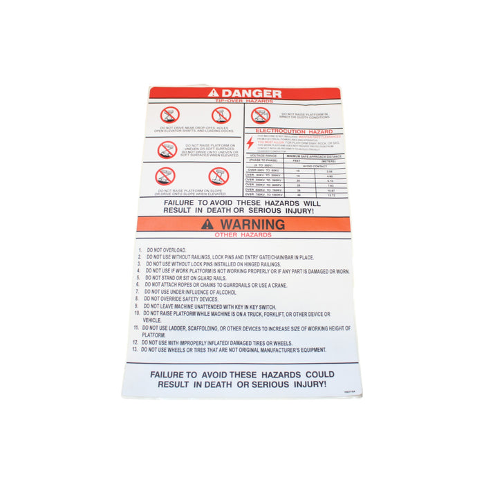 118277 - DECAL, WARN DANGER CAUTION