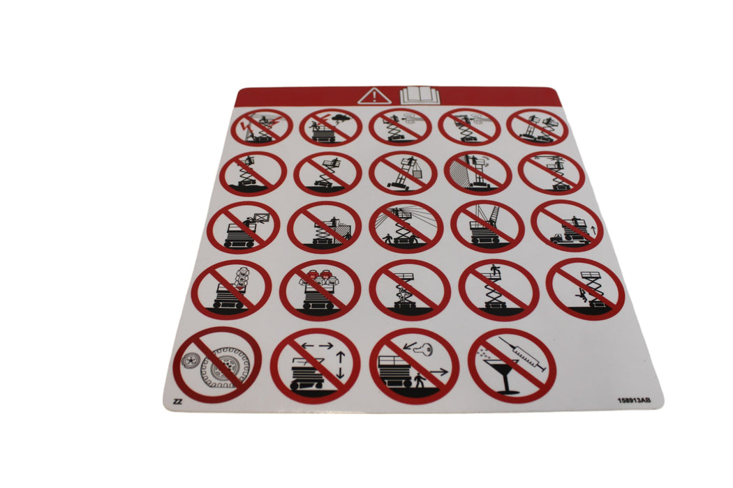 158913 - DECAL, VL WARING HAZARDS