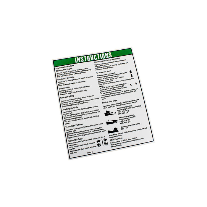 1000057 - DECAL, NOTICE OPERATING INSTR.