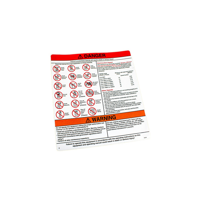 128742 - DECAL, DANGER/WARNING (ENG)