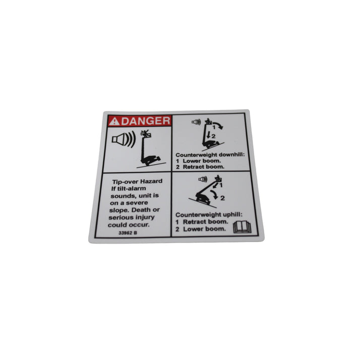 33952GN - DECAL, DANGER TILT ALARM