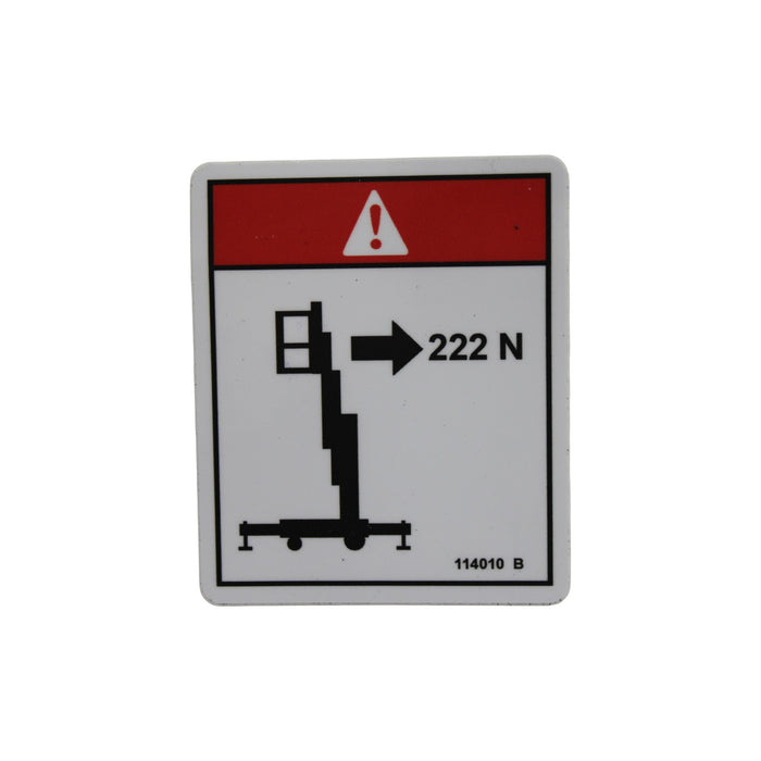 114010GT - DECAL,DANGER-SIDE FORCE,222N**