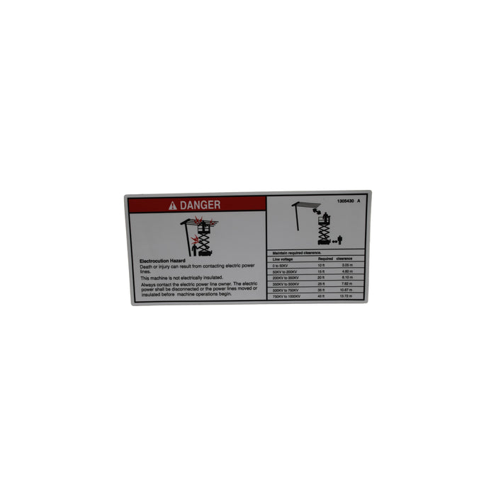 1305430GT - DECAL,DANGER,ELEC HAZARD,GS,MINI