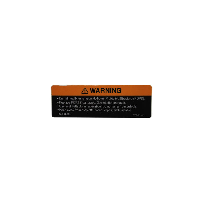 102961201 - DECAL, WARNING AWD ROPS