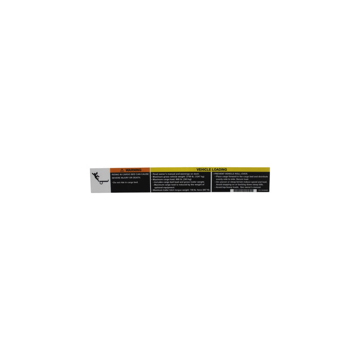 103202601 - DECAL, LOAD, VEHICLE, 3012LBS