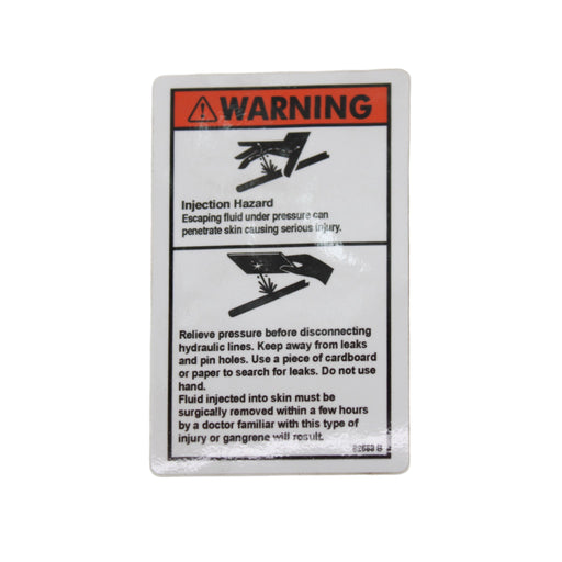 82558GN - DECAL, WARN/SKIN INJECTION HAZ