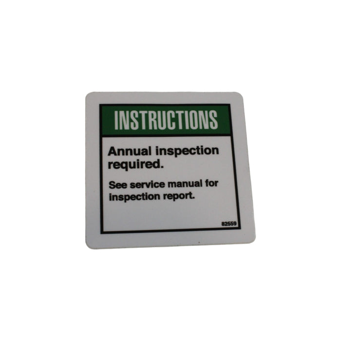 82559 - DECAL, NOTICE ANNUAL INSP REQ